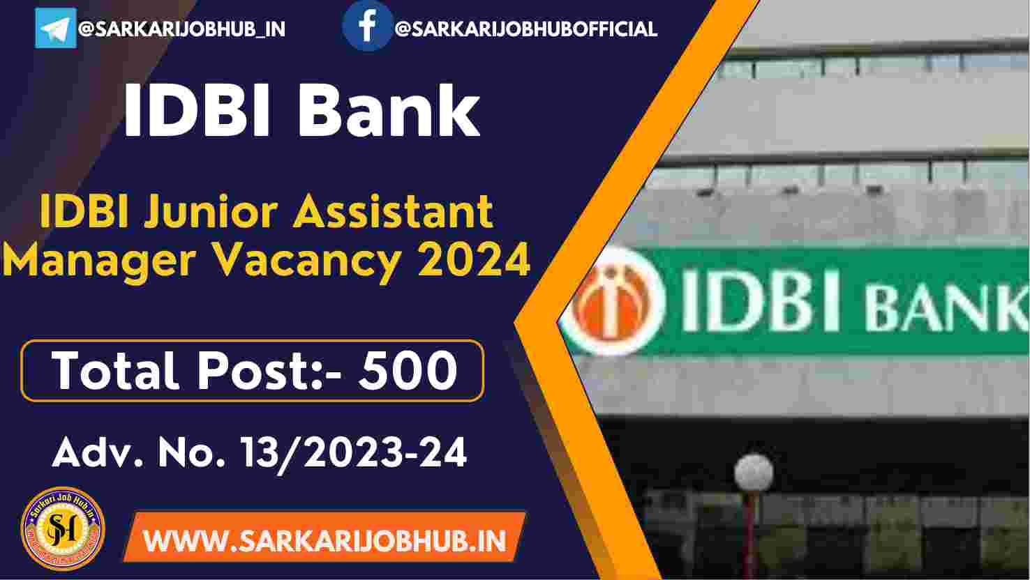 IDBI Junior Assistant Manager JAM Recruitment